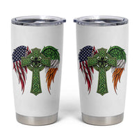 USA Flag Celtic Cross Irish American Tumbler Cup St Patricks Day Gift