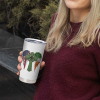USA Flag Celtic Cross Irish American Tumbler Cup St Patricks Day Gift