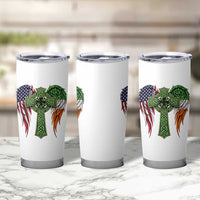 USA Flag Celtic Cross Irish American Tumbler Cup St Patricks Day Gift