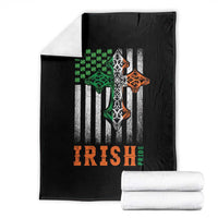 Irish American Pride Celtic Cross USA Flag Throw Blanket St Patricks Day Gift