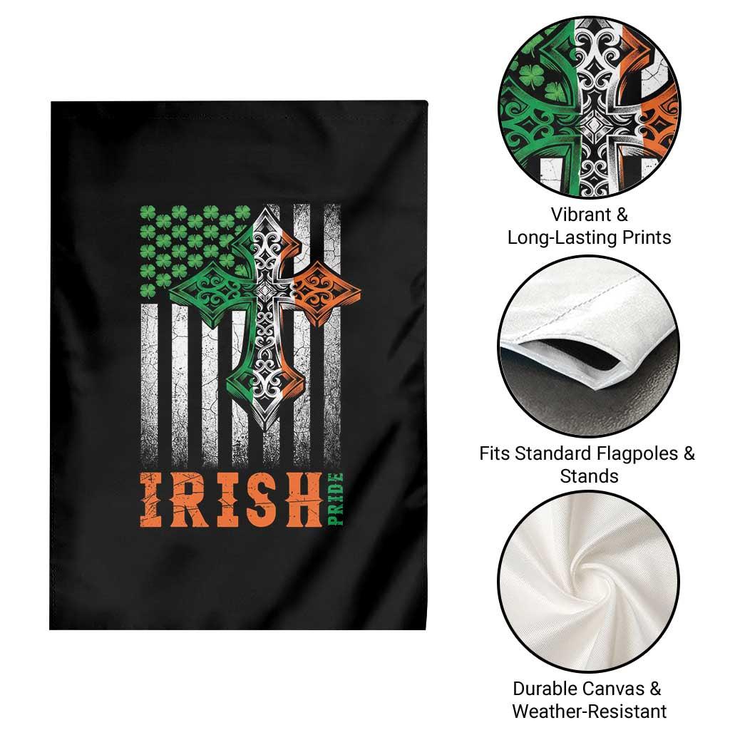 Irish American Pride Celtic Cross USA Flag Garden Flag St Patricks Day Gift