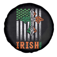 Irish American Pride Celtic Cross USA Flag Spare Tire Cover St Patricks Day Gift