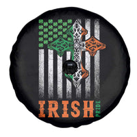 Irish American Pride Celtic Cross USA Flag Spare Tire Cover St Patricks Day Gift