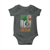 Irish American Pride Celtic Cross USA Flag Baby Onesie St Patricks Day Gift