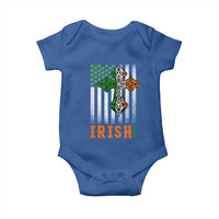 Irish American Pride Celtic Cross USA Flag Baby Onesie St Patricks Day Gift