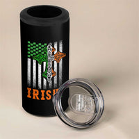 Irish American Pride Celtic Cross USA Flag 4 in 1 Can Cooler Tumbler St Patricks Day Gift