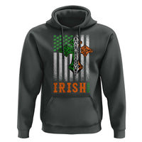 Irish American Pride Celtic Cross USA Flag Hoodie St Patricks Day Gift