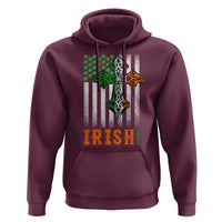 Irish American Pride Celtic Cross USA Flag Hoodie St Patricks Day Gift