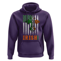 Irish American Pride Celtic Cross USA Flag Hoodie St Patricks Day Gift