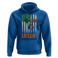 Irish American Pride Celtic Cross USA Flag Hoodie St Patricks Day Gift