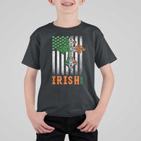 Irish American Pride Celtic Cross USA Flag T Shirt For Kid St Patricks Day Gift