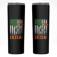 Irish American Pride Celtic Cross USA Flag Skinny Tumbler St Patricks Day Gift