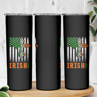 Irish American Pride Celtic Cross USA Flag Skinny Tumbler St Patricks Day Gift