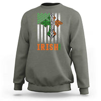 Irish American Pride Celtic Cross USA Flag Sweatshirt St Patricks Day Gift