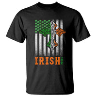 Irish American Pride Celtic Cross USA Flag T Shirt St Patricks Day Gift