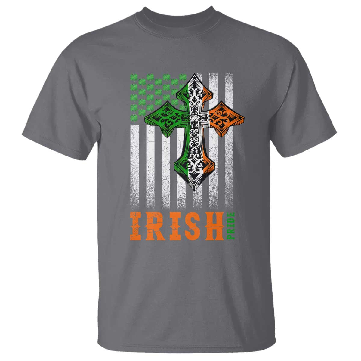 Irish American Pride Celtic Cross USA Flag T Shirt St Patricks Day Gift