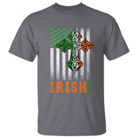 Irish American Pride Celtic Cross USA Flag T Shirt St Patricks Day Gift