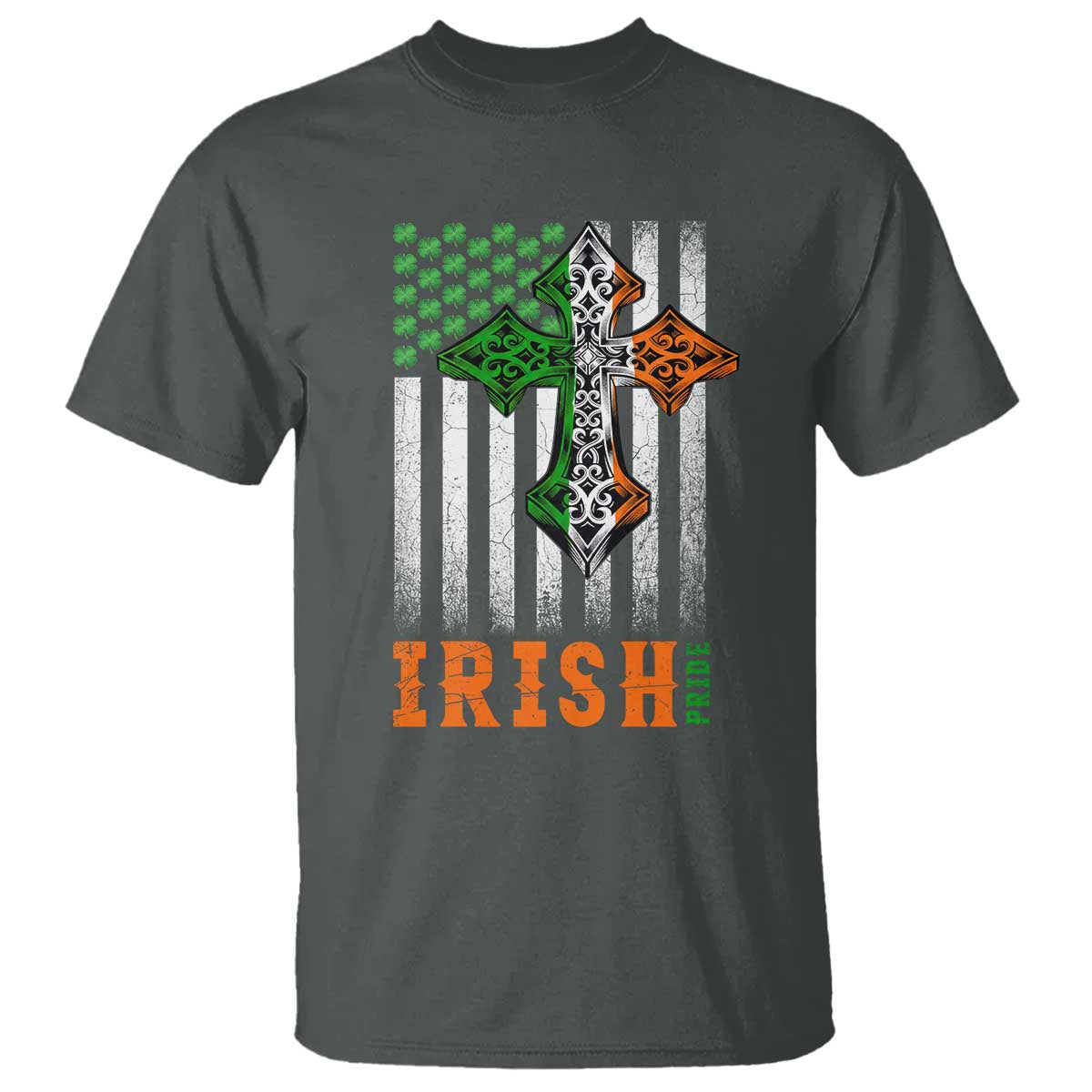 Irish American Pride Celtic Cross USA Flag T Shirt St Patricks Day Gift