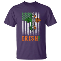 Irish American Pride Celtic Cross USA Flag T Shirt St Patricks Day Gift
