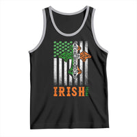Irish American Pride Celtic Cross USA Flag Tank Top St Patricks Day Gift
