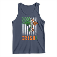 Irish American Pride Celtic Cross USA Flag Tank Top St Patricks Day Gift