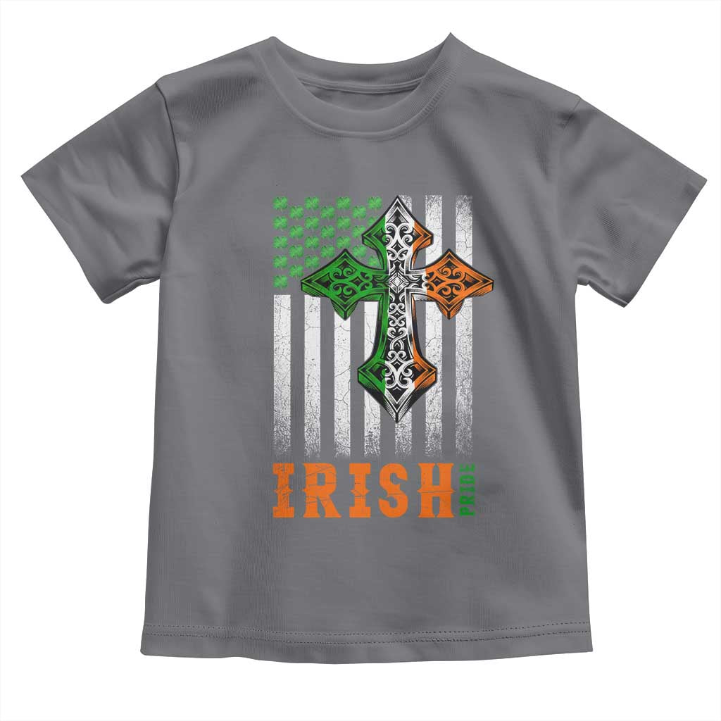 Irish American Pride Celtic Cross USA Flag Toddler T Shirt St Patricks Day Gift