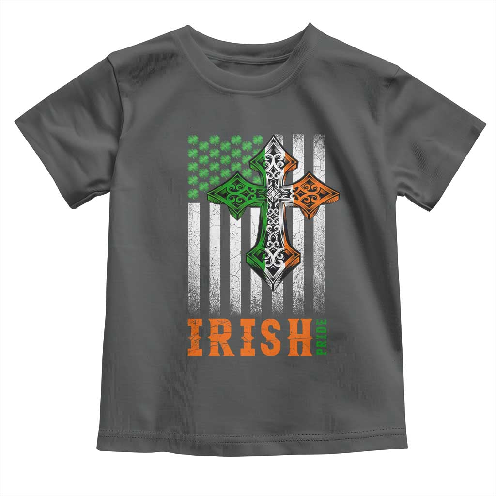 Irish American Pride Celtic Cross USA Flag Toddler T Shirt St Patricks Day Gift