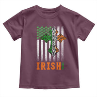 Irish American Pride Celtic Cross USA Flag Toddler T Shirt St Patricks Day Gift