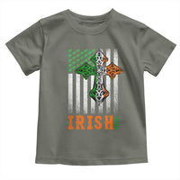 Irish American Pride Celtic Cross USA Flag Toddler T Shirt St Patricks Day Gift