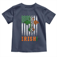 Irish American Pride Celtic Cross USA Flag Toddler T Shirt St Patricks Day Gift