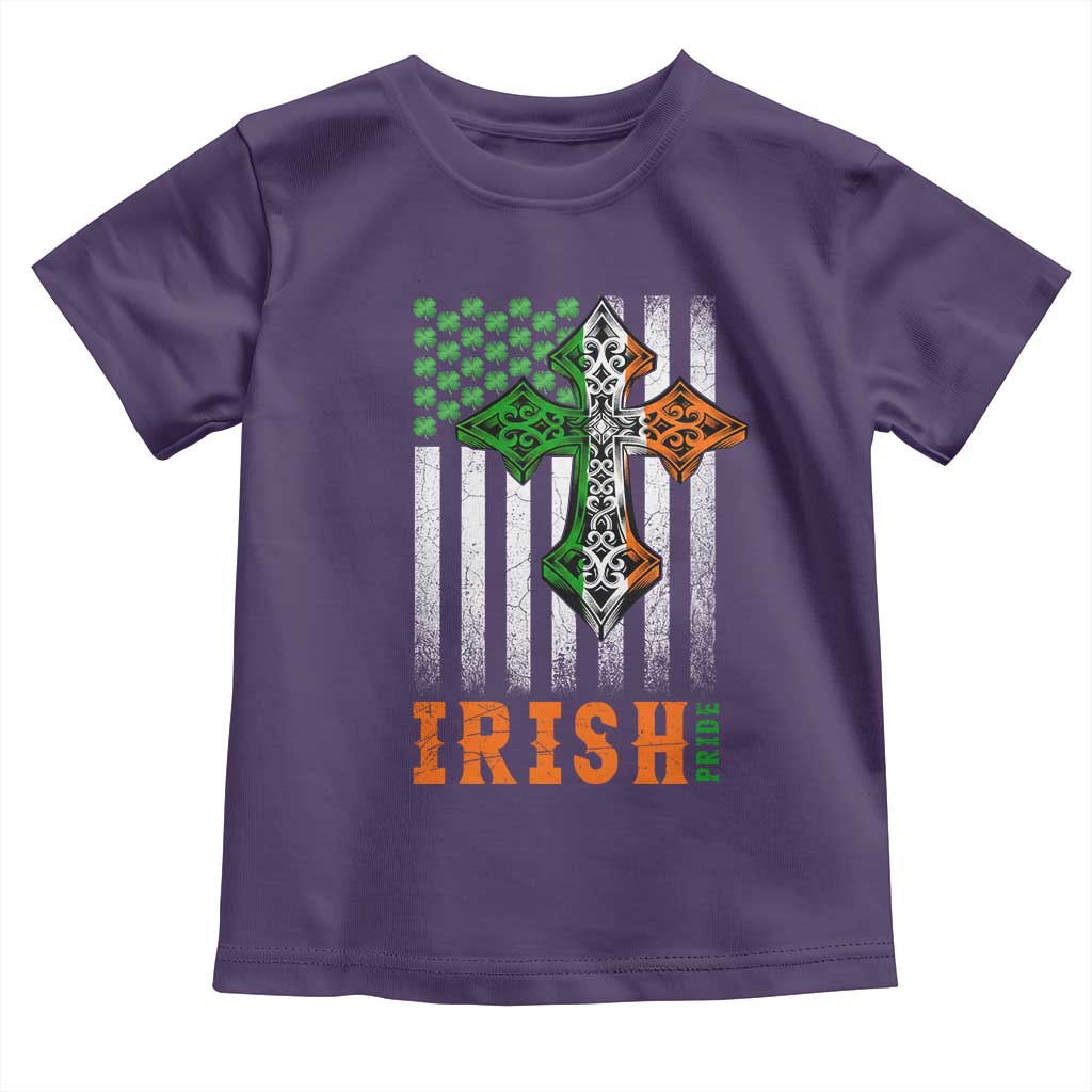 Irish American Pride Celtic Cross USA Flag Toddler T Shirt St Patricks Day Gift