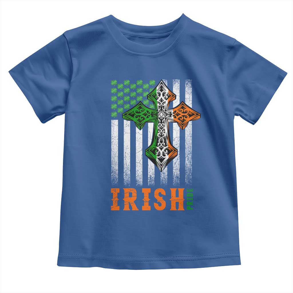 Irish American Pride Celtic Cross USA Flag Toddler T Shirt St Patricks Day Gift