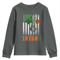 Irish American Pride Celtic Cross USA Flag Youth Sweatshirt St Patricks Day Gift
