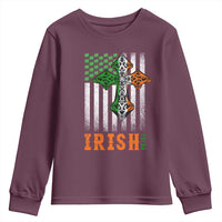 Irish American Pride Celtic Cross USA Flag Youth Sweatshirt St Patricks Day Gift