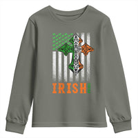 Irish American Pride Celtic Cross USA Flag Youth Sweatshirt St Patricks Day Gift