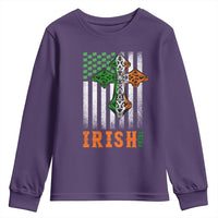 Irish American Pride Celtic Cross USA Flag Youth Sweatshirt St Patricks Day Gift