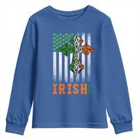 Irish American Pride Celtic Cross USA Flag Youth Sweatshirt St Patricks Day Gift