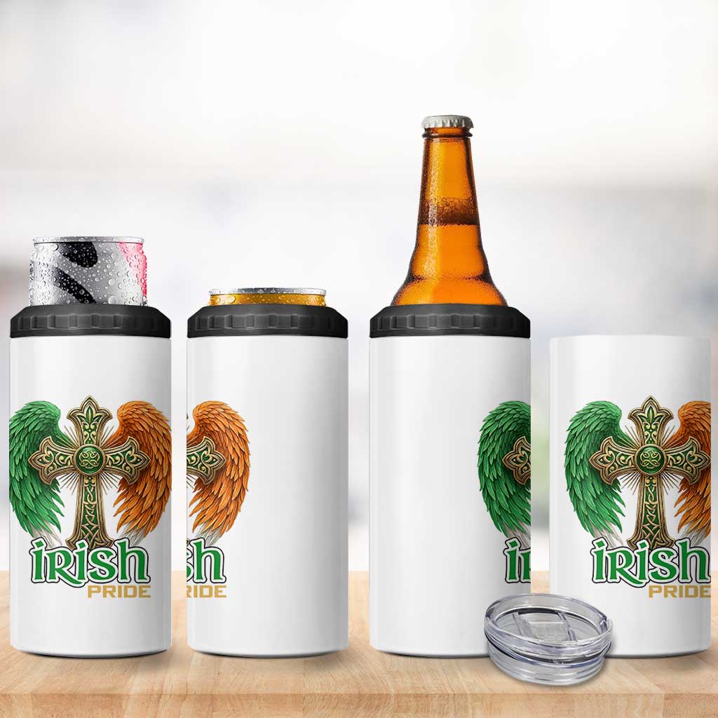 Irish Pride Celtic Cross 4 in 1 Can Cooler Tumbler Christian Gift