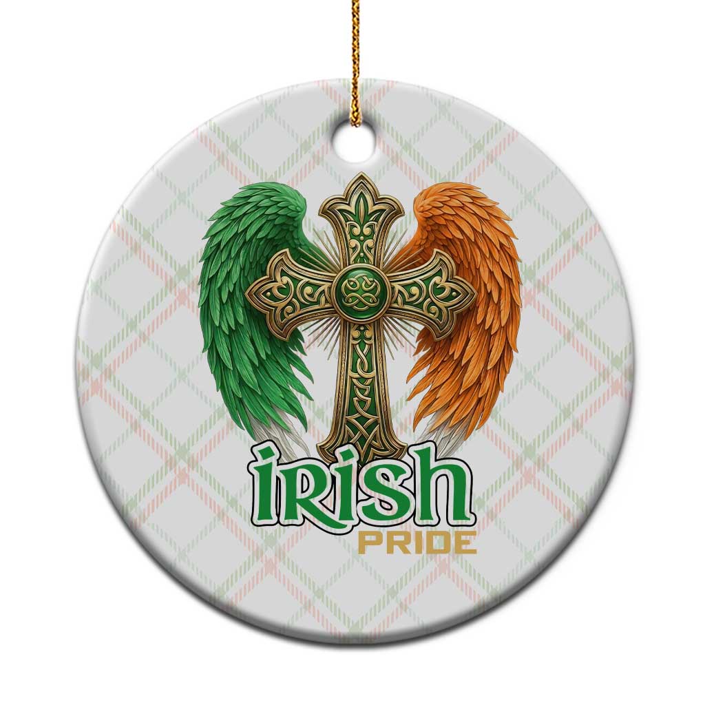 Irish Pride Celtic Cross Ceramic Ornament Christian Gift
