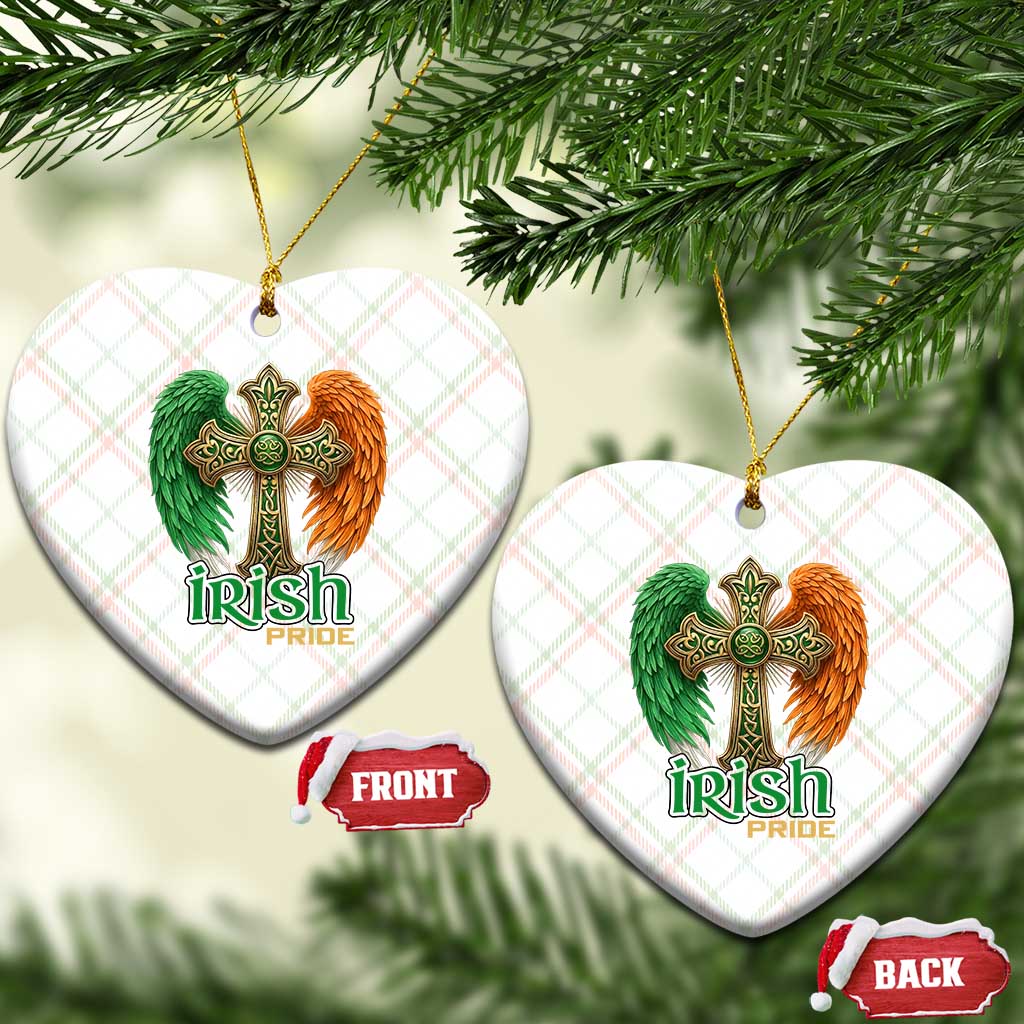 Irish Pride Celtic Cross Ceramic Ornament Christian Gift