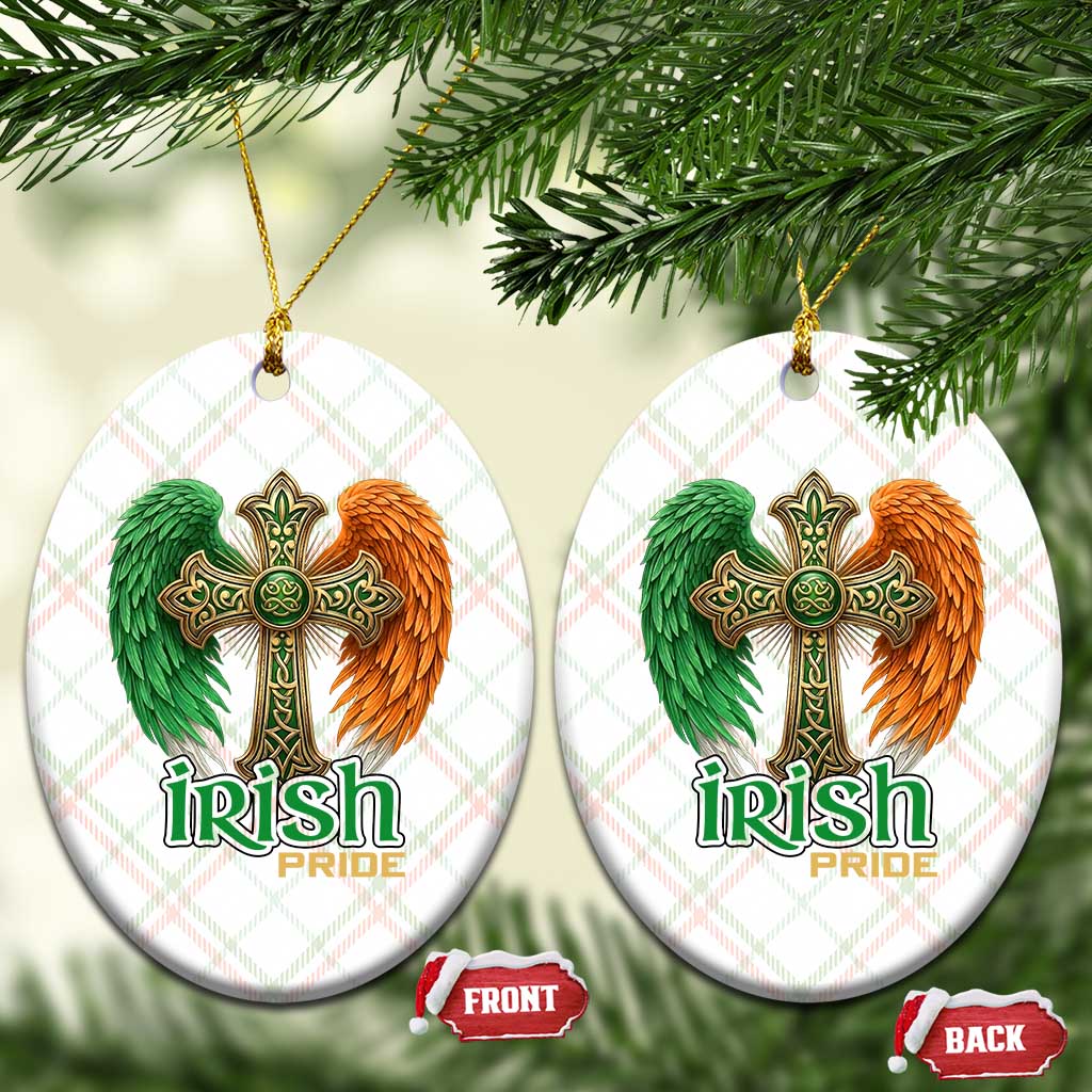 Irish Pride Celtic Cross Ceramic Ornament Christian Gift