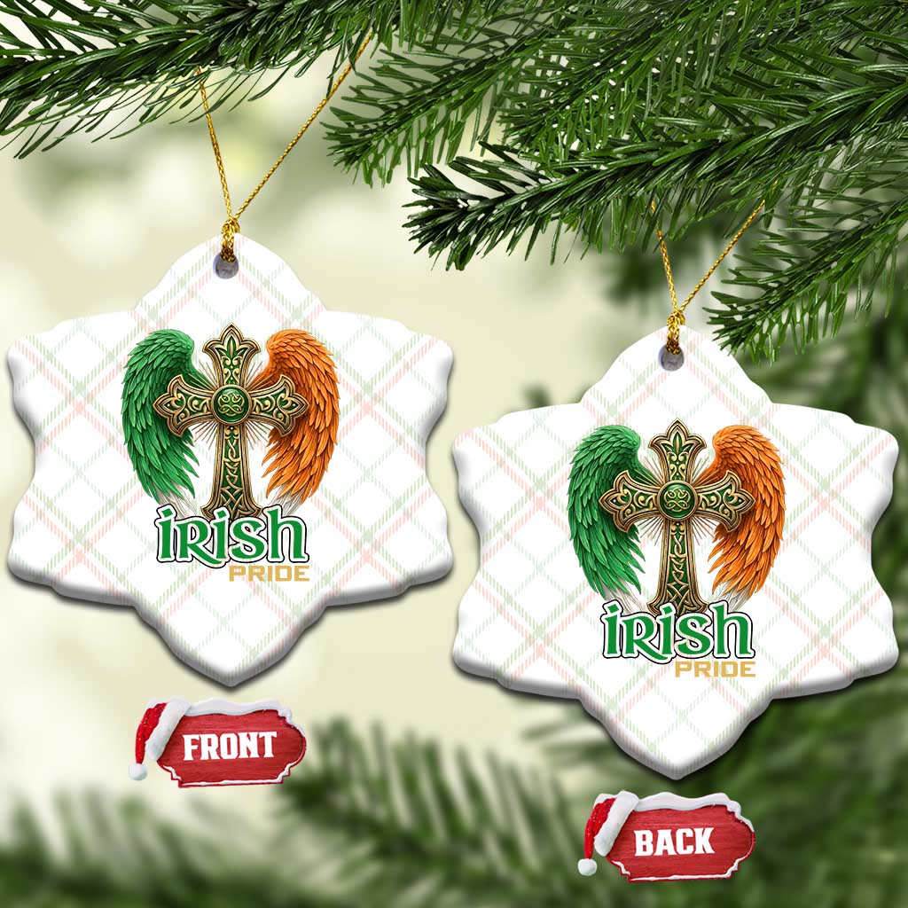 Irish Pride Celtic Cross Ceramic Ornament Christian Gift