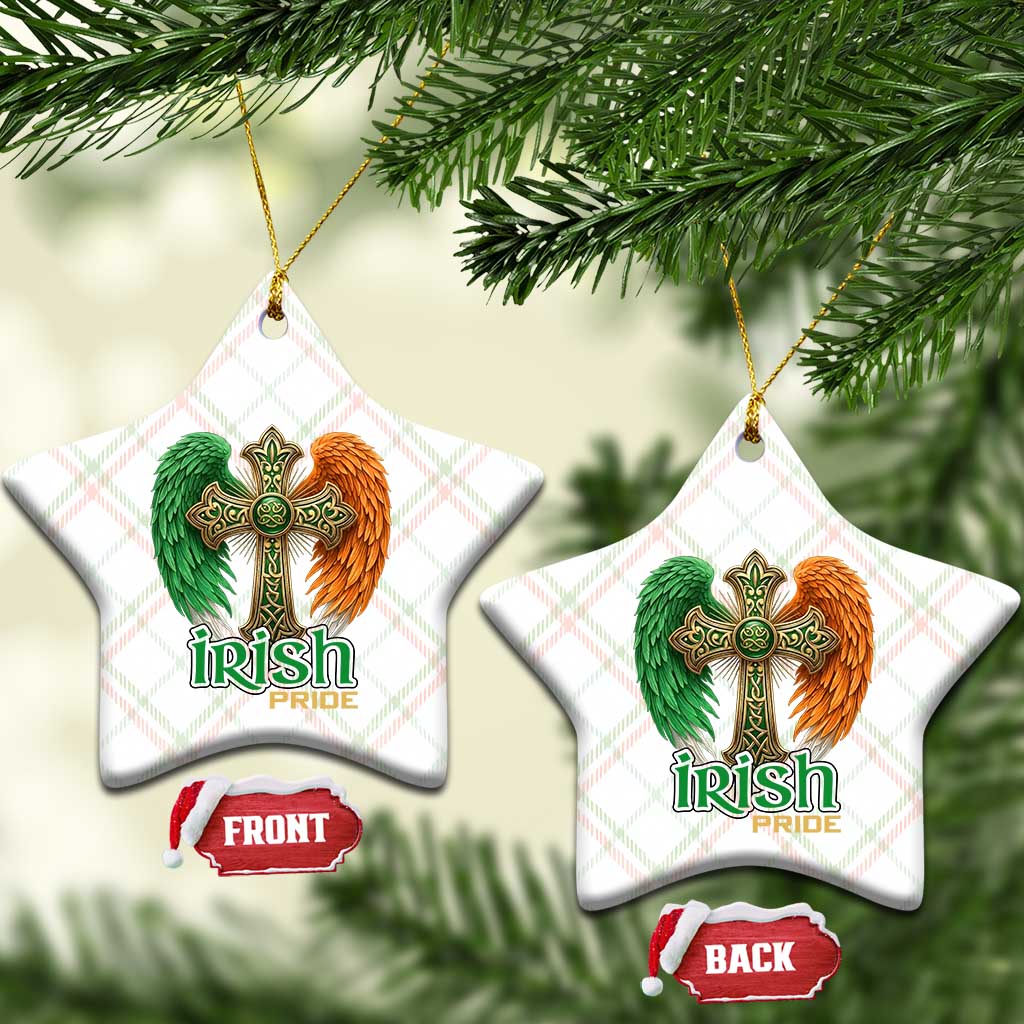 Irish Pride Celtic Cross Ceramic Ornament Christian Gift