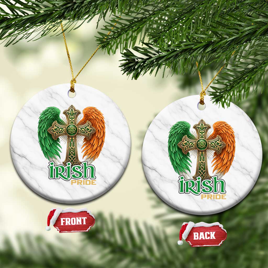 Irish Pride Celtic Cross Ceramic Ornament Christian Gift