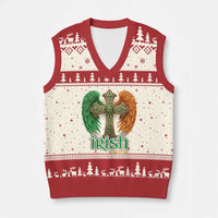 Irish Pride Celtic Cross V-Neck Knit Sweater Vest Christian Gift