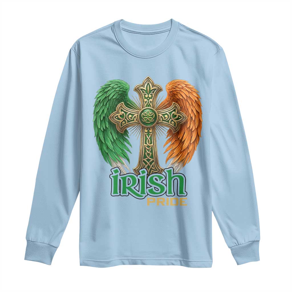 Irish Pride Celtic Cross Long Sleeve Shirt Christian Gift