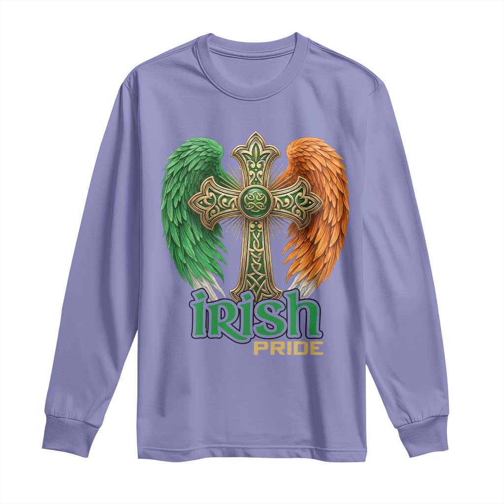Irish Pride Celtic Cross Long Sleeve Shirt Christian Gift