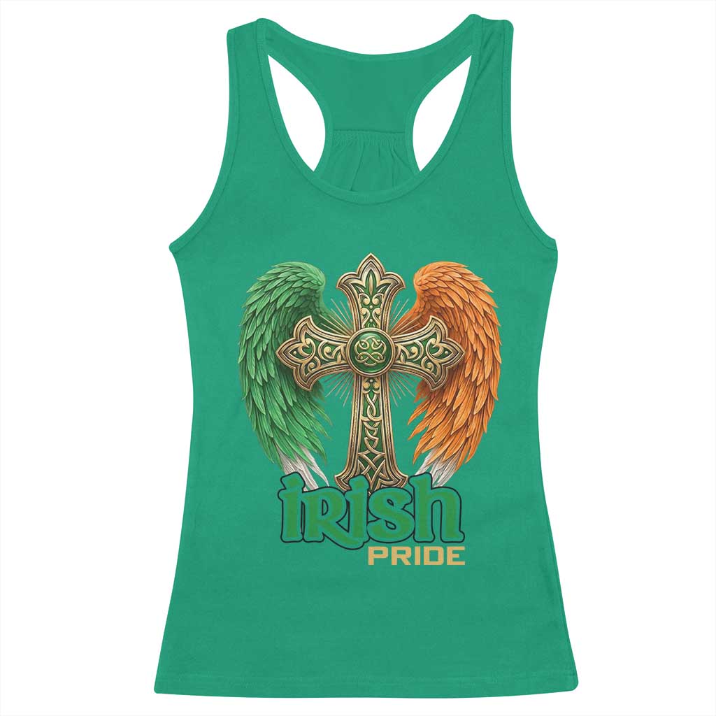 Irish Pride Celtic Cross Racerback Tank Top Christian Gift