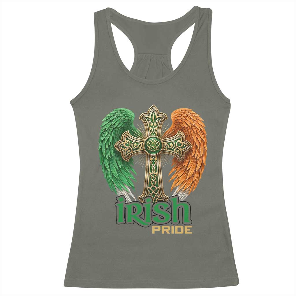 Irish Pride Celtic Cross Racerback Tank Top Christian Gift