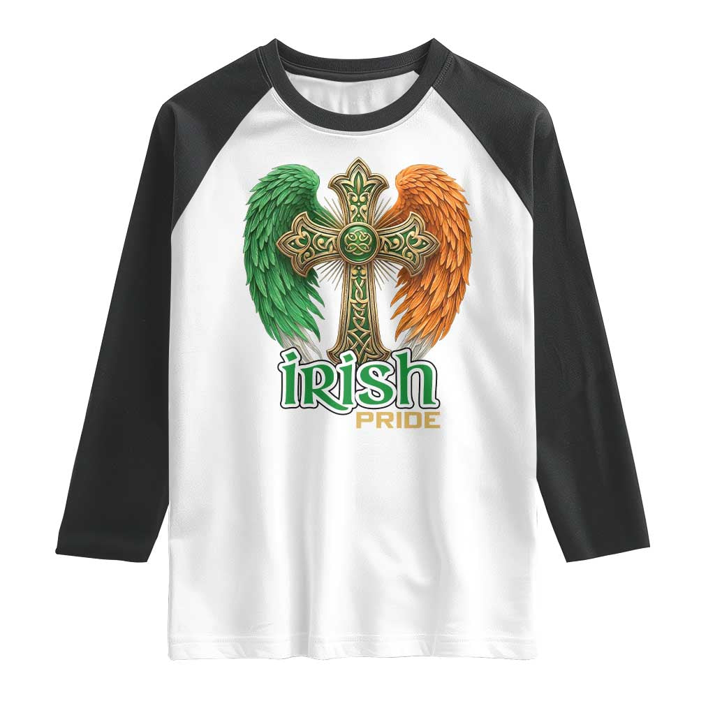 Irish Pride Celtic Cross Raglan Shirt Christian Gift
